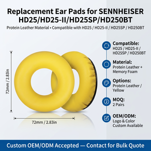 Almohadillas para Auriculares <span class=keywords><strong>HD25</strong></span> para <span class=keywords><strong>Sennheiser</strong></span> <span class=keywords><strong>HD25</strong></span>-II/HD25SP/HD250BT, Resistentes al Sudor, Repuestos para Auriculares Supraaurales - Product Image 2