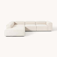Neu eingetroffen: Luxuriöses Sofa-Set für Wohnzimmer, Hotel oder Villa – Weißes Stoffsofa mit Schwammfüllung, modern, minimalistisch, modular kombinierbar