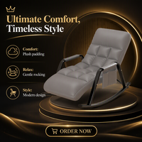 Fauteuil à bascule confortable pour la maison, pliable, avec dossier, pour le bureau, les chambres de filles, le maquillage, le salon et les hôtels