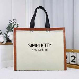 Sacs de courses pliables en tissu non tissé de luxe recyclables pour supermarchés, personnalisables - Product Image 4