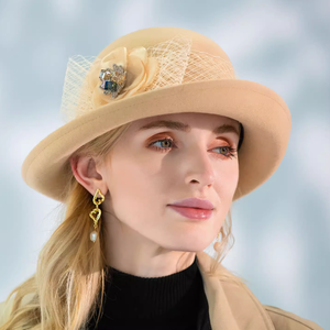 Женская шерстяная шляпа KDS111798: зимняя, в стиле «рыбак», с отворотом, модная, теплая, повседневная, для активного отдыха и путешествий - Product Image 1