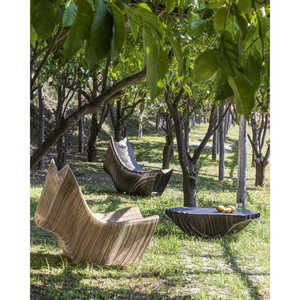 Diseño italiano 3D Impreso PLA Mesa de centro Outdoor 'Stromboli' Collection Yellow Shine Striated 'Made in Italy' - Product Image 3