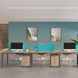Furnitur kantor komersial Modern meja dua orang staf, meja kerja kantor kubus komputer - Product Image 1