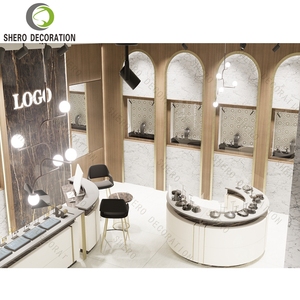 Vitrine de présentation de bijoux haut de gamme, vitrine de luxe sur mesure en verre courbé, vitrine de bijouterie tendance, design 3D - Product Image 2