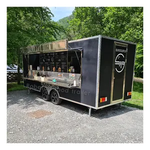 Концессионный продовольственный прицеп Robetaa, американский стандарт, фургон для еды с полностью оборудованной кухней, мобильный бар, коммерческая тележка для еды