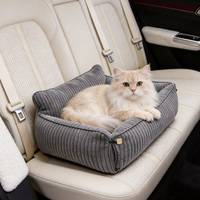 Nouveau Nid pour Chat en Velours Côtelé, Maison pour Chat Multifonctionnelle, Lit pour Animaux de Compagnie à Double Usage (Voiture, Voyage, Intérieur), Toutes Saisons, Fournitures pour Animaux, Lit pour Chat