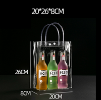 Sac fourre-tout transparent en PVC avec logo personnalisé, sac de voyage et de shopping transparent, sac cadeau d'emballage en gros