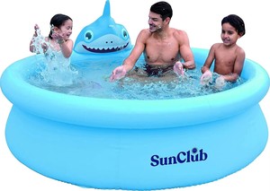 สระน้ำเป่าลมทรงกลมสำหรับเด็ก Jilong Avenli 17822 รุ่น Sunclub Spray Shark ขนาด 1.9 ม. x 47 ซม. ทำจาก PVC สำหรับใช้งานกลางแจ้ง - Product Image 5