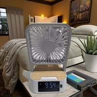Ventilateur de bureau USB rechargeable, ventilateur de refroidissement d'air en plastique pliable, trois vitesses de vent, alimenté par batterie, installation sur table, fonctionnement en anglais