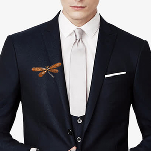 Retro hecho a mano hombres ropa joyería traje insignia colorido Cristal Diamantes de imitación libélula ramillete novia aleación insecto solapa Pin broche - Product Image 2