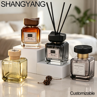 Diffuseur de parfum en verre naturel de luxe avec bouchon carré gravé, style exclusif, 200 ml, nouvelle arrivée, coffret cadeau