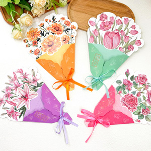 Biglietto d'<span class=keywords><strong>Auguri</strong></span> 3D Pop-up con Bouquet <span class=keywords><strong>di</strong></span> <span class=keywords><strong>Fiori</strong></span> - Carta Riciclabile con Stampa UV, Regalo <span class=keywords><strong>di</strong></span> Ringraziamento per Festività e Vacanze - Product Image 2