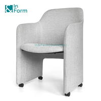 Fauteuil de salon rembourré confortable au design nordique, chaise de bureau commerciale pour salle de conférence et salle de réunion