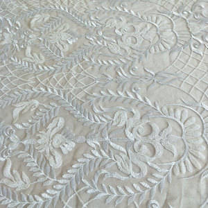 120 pollici bianco ricamato Vintage <span class=keywords><strong>pizzo</strong></span> copertura della tavola paillettes tavolo sovrapposizione <span class=keywords><strong>tovaglia</strong></span> per la festa di nozze - Product Image 4