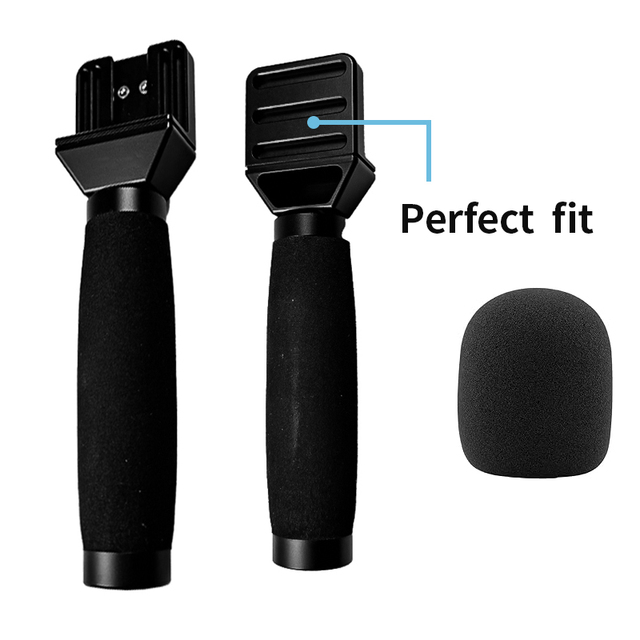 Factory Price Handheld Mic Adapter Wireless Transmitter Holder Cold Shoe Mount Go Handle Stick Aluminum Alloy for Interviews