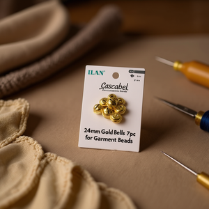Clochettes dorées Ilan Cascabel 24 mm, lot de 7, pour perles de confection - Product Image 3