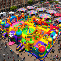 Parcours d'obstacles gonflable géant personnalisé pour enfants, aire de jeux gonflable commerciale pour l'extérieur