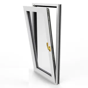Alufront U.S. standard certified Tilt and Turn window tempered shatter proof glass heat insulation aluminum profile