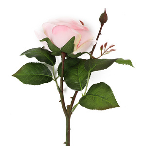 <b>Artificial</b> Roses Single <b>Stem</b> High Simulation Silk Flowers Wedding Home Decor Bouquet Pink White Orange Red Purple Light Pink - Product Image 5