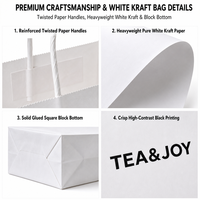 Sacs en papier kraft blancs imprimés sur mesure avec poignées torsadées, sacs d'emballage pour café, lait, thé à emporter pour restaurant