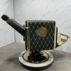 Sedie da parrucchiere per <span class=keywords><strong>parrucchieri</strong></span> di bellezza in stile Vintage pompa idraulica sedia da barbiere girevole reclinabile in oro - Product Image 4