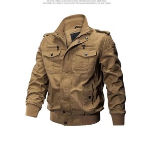 M-6XL Men's Vintage Canvas Quilted <b>Jacket</b> Solid Color Long Sleeve Stand-up Collar Zipper Slim Fit Autumn Casual Outerwear - Product Image 6