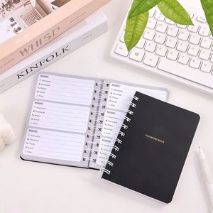 A3 Address <b>Book</b> Spiral <b>Bound</b> <b>Leather</b> Cover Secure User Name and Password Storage Log Used for Planning - Product Image 2