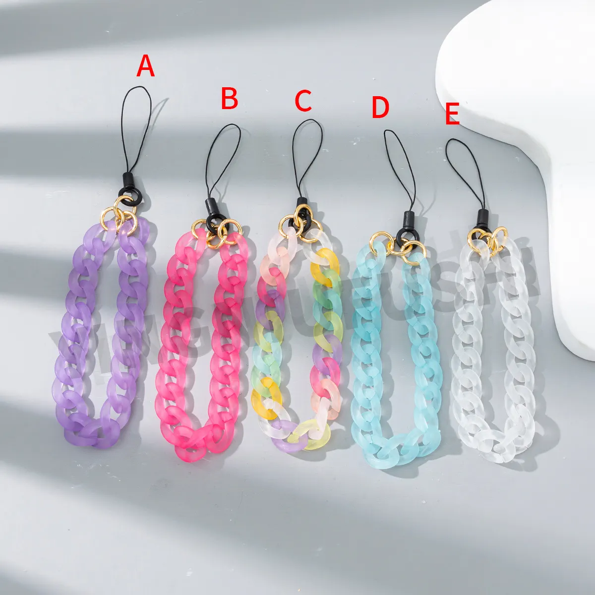 European and American new INS color mobile phone chain acrylic bag hanging accessories mobile phone case accessories