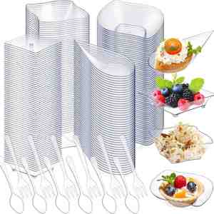 Ensemble de gobelets en plastique jetables, 8 styles, mini gobelets à apéritif, 2/3/4/5/6 oz, transparents, pour servir des fruits, de la crème glacée - Product Image 3