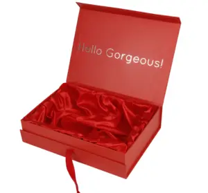 中国定制礼品纸板豪华婚礼盒请柬包装盒带丝带