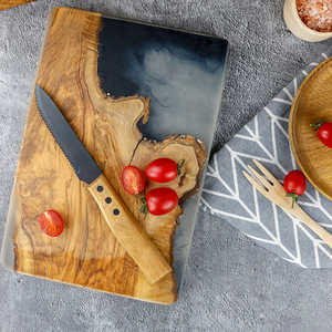 <span class=keywords><strong>Madera</strong></span> de mármol para almacenamiento de pan, tabla de cortar de resina de nogal, <span class=keywords><strong>madera</strong></span> de bambú epoxi, formas oceánicas, venta al por mayor - Product Image 2