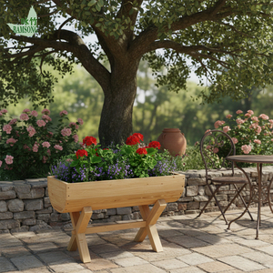 Jardinière en <span class=keywords><strong>bois</strong></span> de bambou personnalisée, finition sculptée à la main, couleur brûlée, écologique, décorative, pour fleurs de jardin, intérieur/extérieur, légumes - Product Image 4