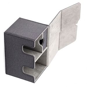 Boîte de jeu de cartes en cuir PU FX, coins carrés, boîte cadeau portable pour cartes à collectionner, intérieur rouge et gris - Product Image 2