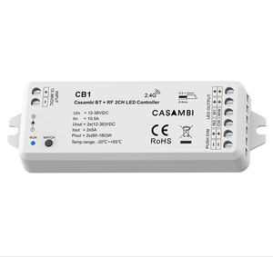 Contrôleur LED SKYDANCE 2CH 5A 12-36VDC Casambi BT RF, variateur de lumière LED CV, variateur de lumière LED CCT pour bande LED à température de couleur CB1 - Product Image 1