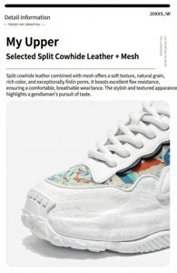 Zapatillas Chunky de Cuero Genuino para Hombre, Diseño Popular que Combina Estilos Retro y Contemporáneos, Cuero Premium (6-8cm) - Product Image 5