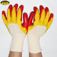 Gants de protection Suncend Safety Grip, en coton tricoté, avec paume enduite de latex, paume en caoutchouc et doigts entièrement recouverts, gants de travail