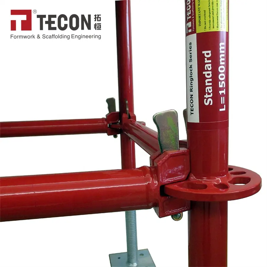 Perancah Ringlock Logam TECON untuk Konstruksi Bangunan Hot Dip Galvanized Shiling Bridge Scaffold Tower System Tradisional