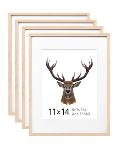 Solid Oak Wood <b>Photo</b> <b>Frames</b> with Tempered Glass11 X 14 <b>Frames</b> for Horizontal and Vertical Wall Mounting - Product Image 1