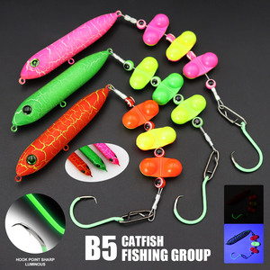 Seacrazy nouveau B5 éclairage enduit poisson-chat plate-forme 100mm 5.16in 13.2g crayon <span class=keywords><strong>Popper</strong></span> leurre artificiel dur appât W lumineux cercle crochets - Product Image 1
