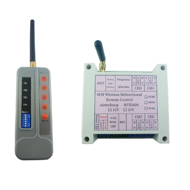 433M 868M 4CH Wireless Bidirectional FSK Remote Controller LED Feedback Switch AES Rolling Code Encryption for Smart Home