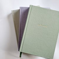 Carnet de notes/journal A5 personnalisé avec logo, couverture rigide en tissu, lettrage à chaud, agenda quotidien non daté, cadeau, 100 feuilles
