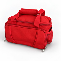 Sac isotherme anti-fuite avec doublure en aluminium, double fermeture éclair, bandoulière amovible et compartiment intérieur en maille pour le déjeuner des enfants et les pique-niques
