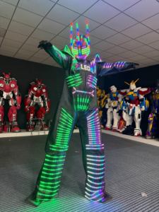 Traje de robot LED de píxeles a todo color, chaqueta láser David <span class=keywords><strong>Guetta</strong></span>, disfraz luminoso de Ranger Stilts, seda/algodón, para actuaciones en escenario para hombre - Product Image 4