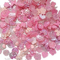 Décorations de chaussures en résine à paillettes roses style dessin animé, breloques DIY pour coques de téléphone, accessoires brillants, breloques de chaussures en forme de fleur, cœur, lune et nœud