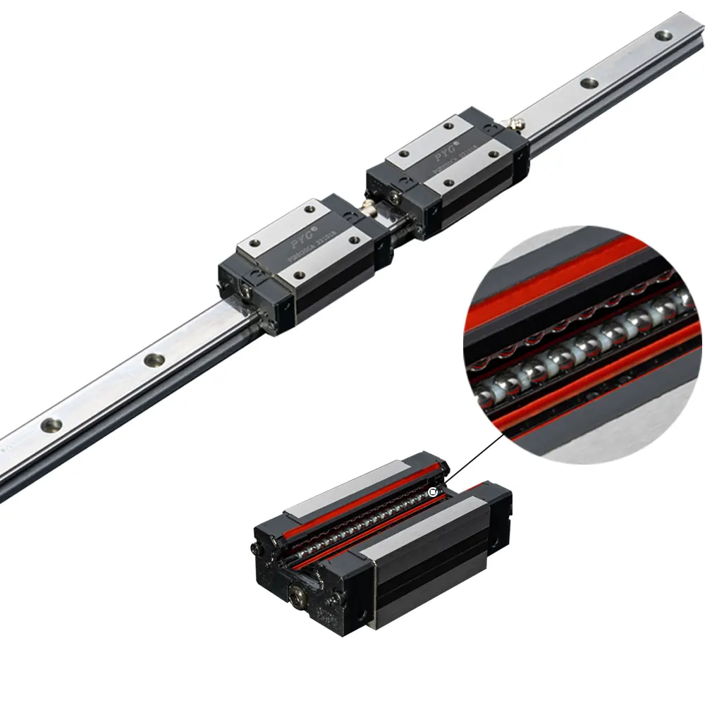 Low Noise 15mm 20mm Linear Sliding Block And Linear Guide Slider Rails 1000mm 4000mm For Automation Equipment