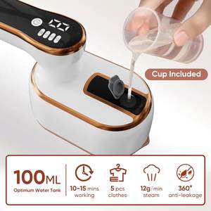 Plancha de Vapor Portátil de 110 ml, Plancha de Vapor Eléctrica Húmeda/Seca con Suela de Titanio para Ropa, Hotel, Auto y Hogar - Product Image 3