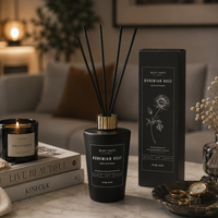 Diffuseur à bâtonnets de parfum d'ambiance de luxe 2026 en gros, parfum d'intérieur longue durée en bouteille de verre, huile essentielle, désodorisant d'air