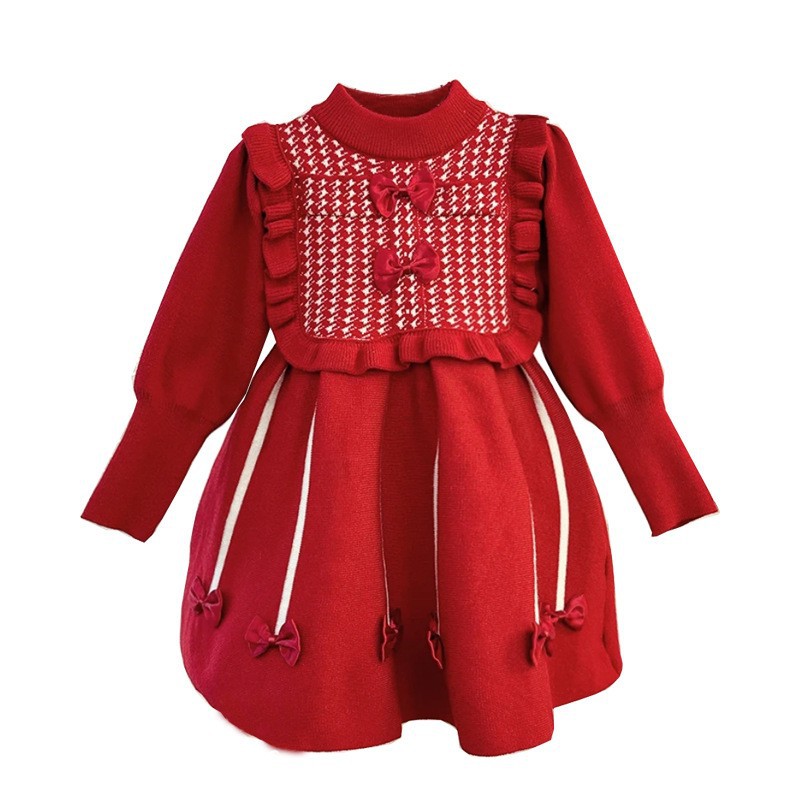 Big red eight bow dress