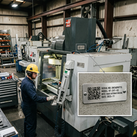 Étiquettes de traçabilité personnalisées en acier inoxydable et aluminium avec code QR gravé au laser, numéros de série, certifiées ISO9001, design moderne pour