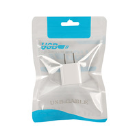 Durable Data Cable USB Neutral Reusable BOPP+CPP Plastic Self-Sealing Zipper Top Gift Craft Packaging Bag Mobile Phone